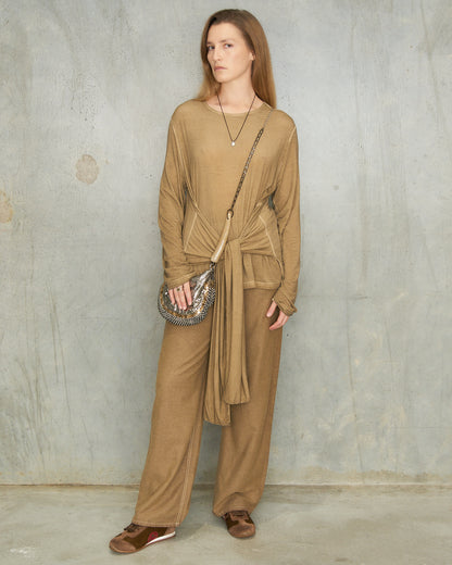 Tan Wool Phyllis Pants