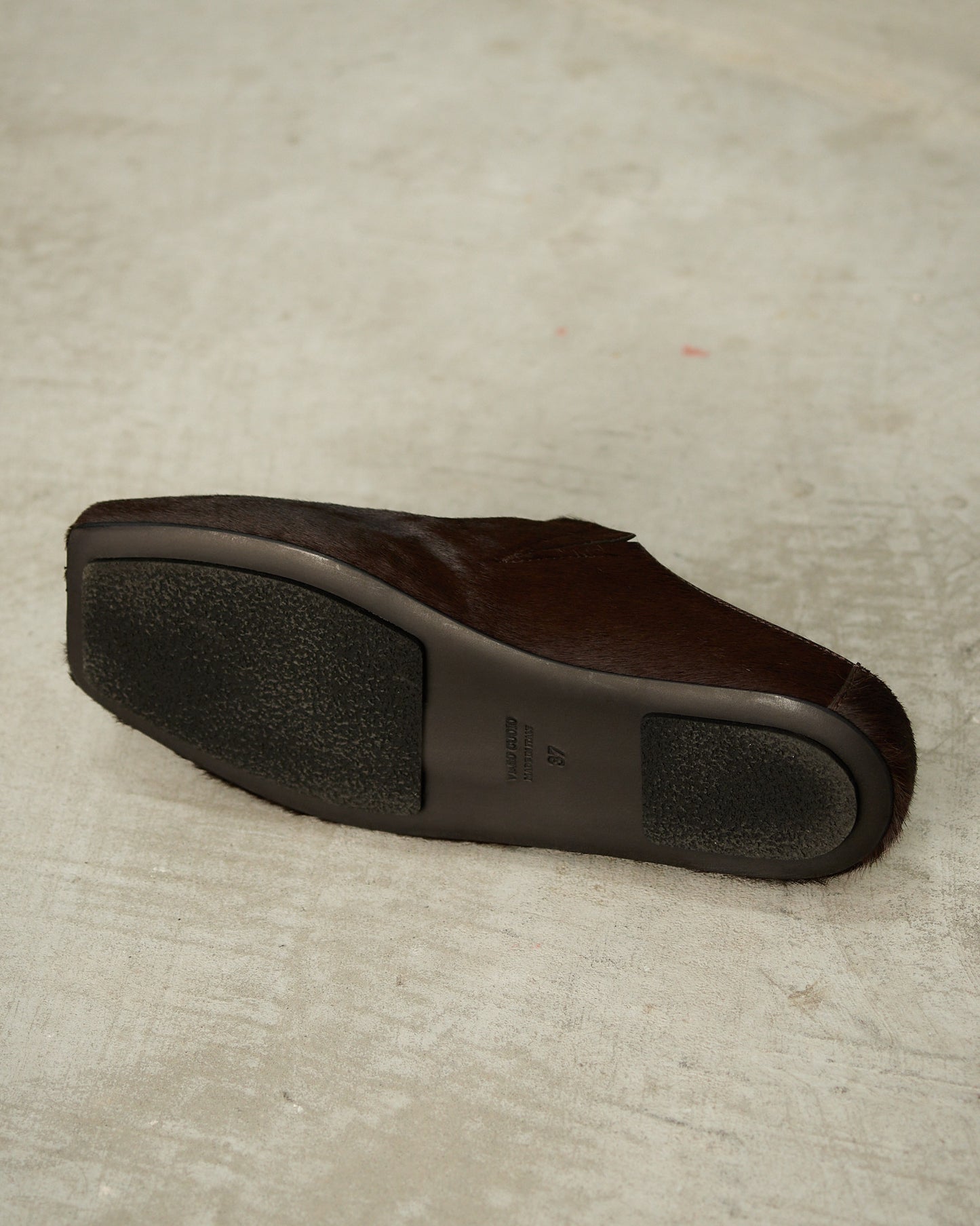 Wine Pony Hair Ballet Slippers