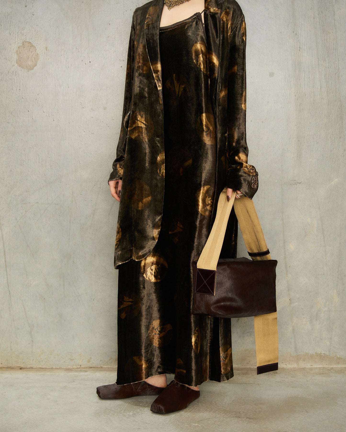 Wine Pony Hair Shoulder Bag