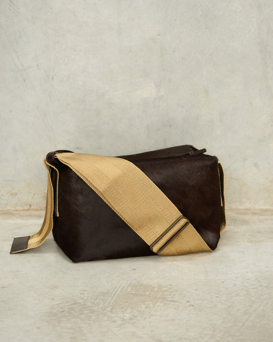 Wine Pony Hair Shoulder Bag