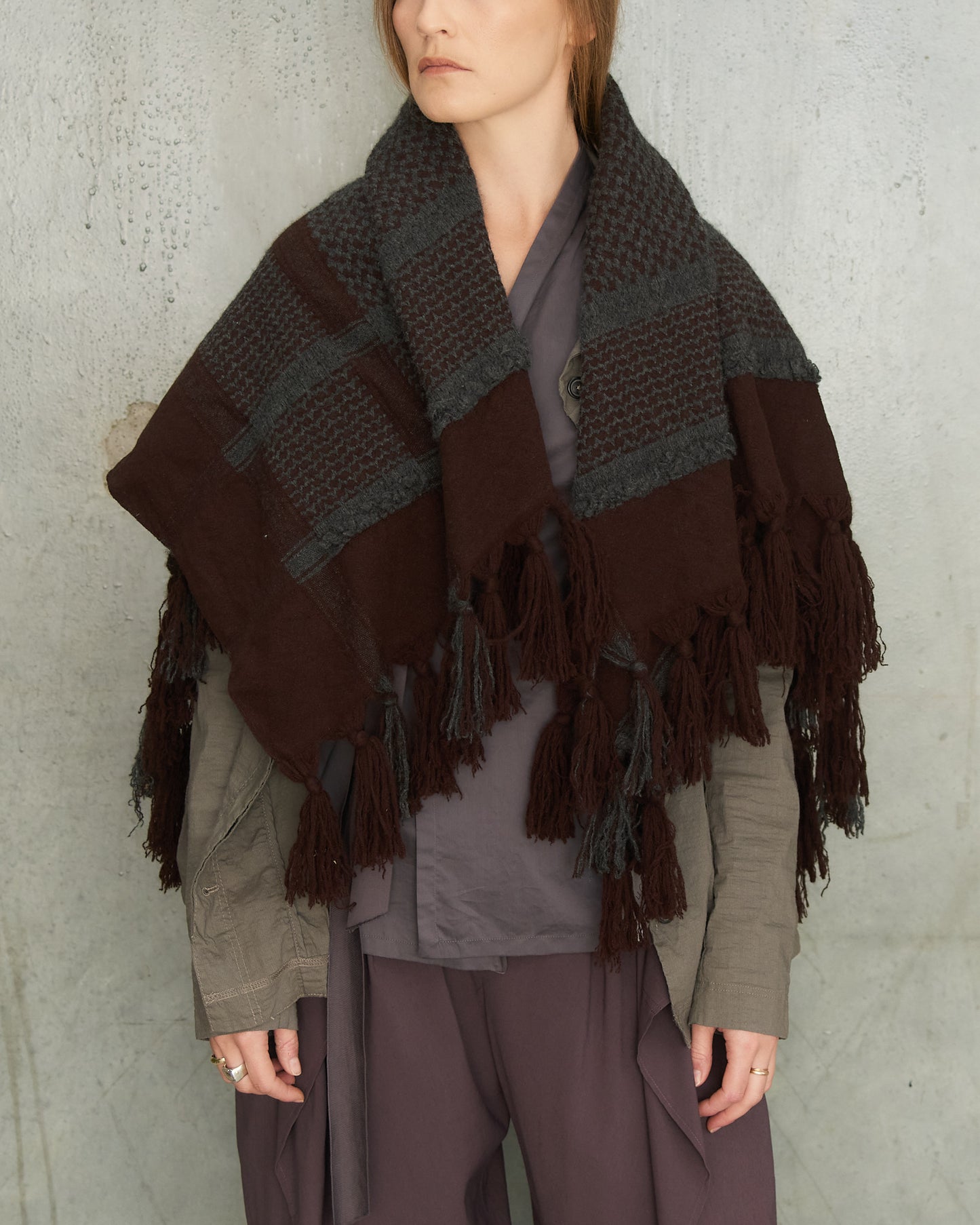 Undercover Grey Maroon Scarf