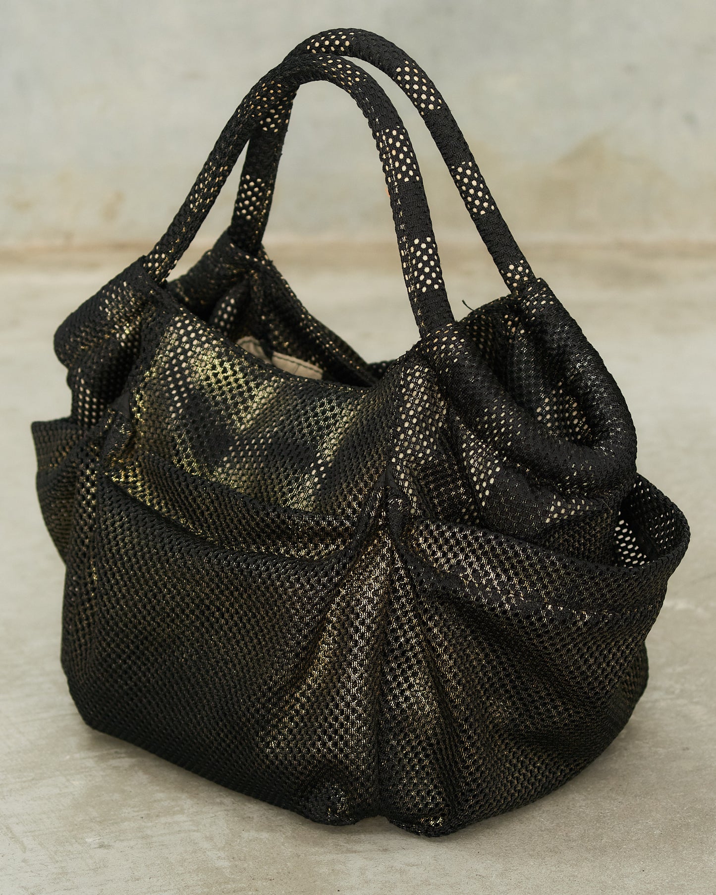 Vivienne Westwood Black Gold Thick Mesh Bag