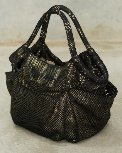 Vivienne Westwood Black Gold Thick Mesh Bag