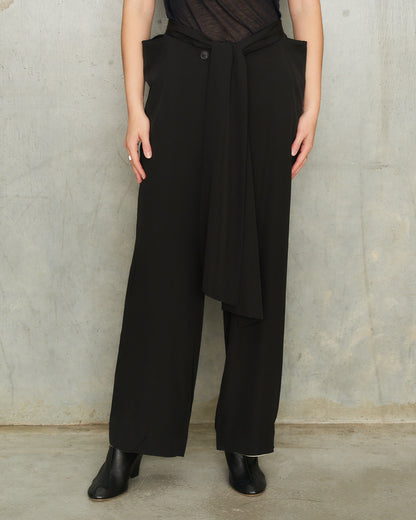 Yohji Yamamoto Black Cut Out Waist Trousers