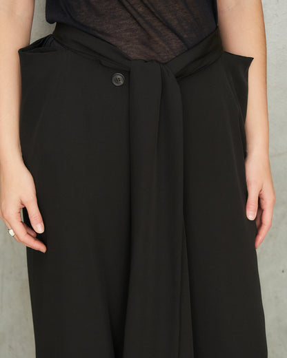 Yohji Yamamoto Black Cut Out Waist Trousers