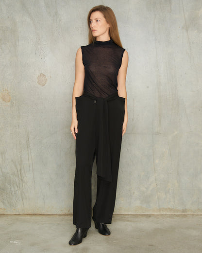 Yohji Yamamoto Black Cut Out Waist Trousers