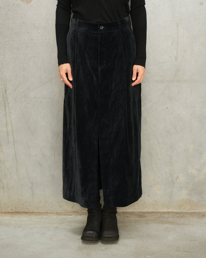 Black Irati Split Front Skirt