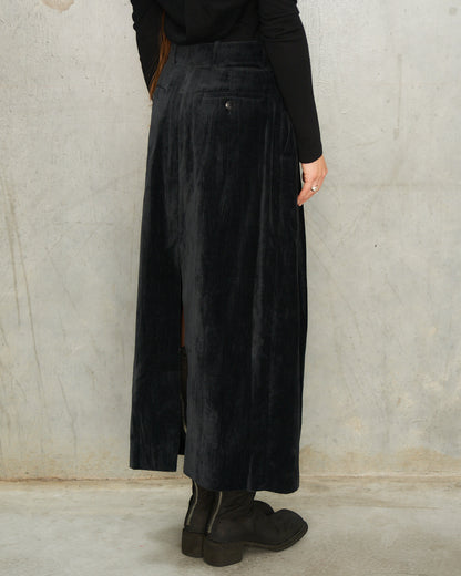 Black Irati Split Front Skirt