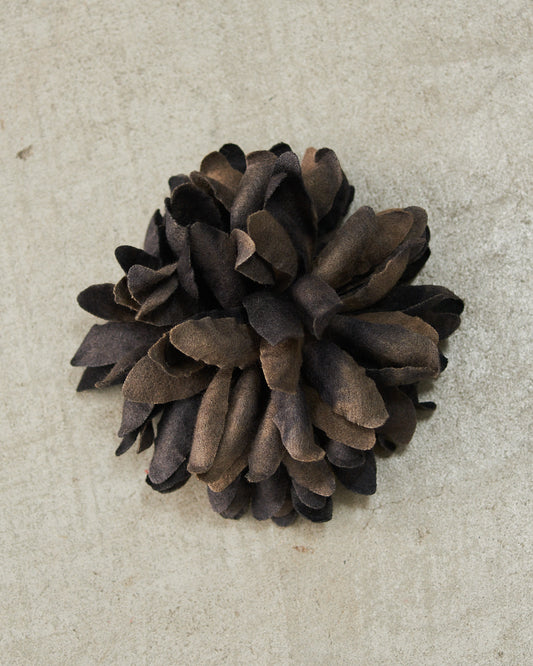 Black Medium Calendula Brooch