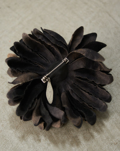 Black Medium Calendula Brooch