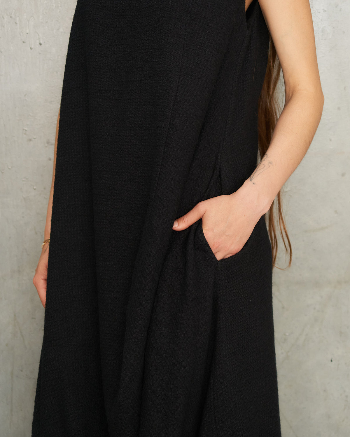 Black Wool Echo Dress