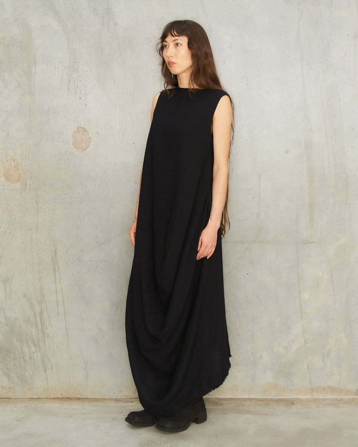 Black Wool Echo Dress