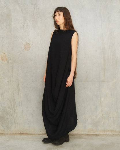 Black Wool Echo Dress