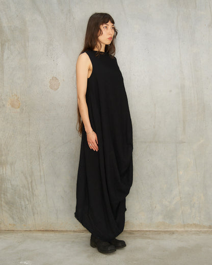 Black Wool Echo Dress