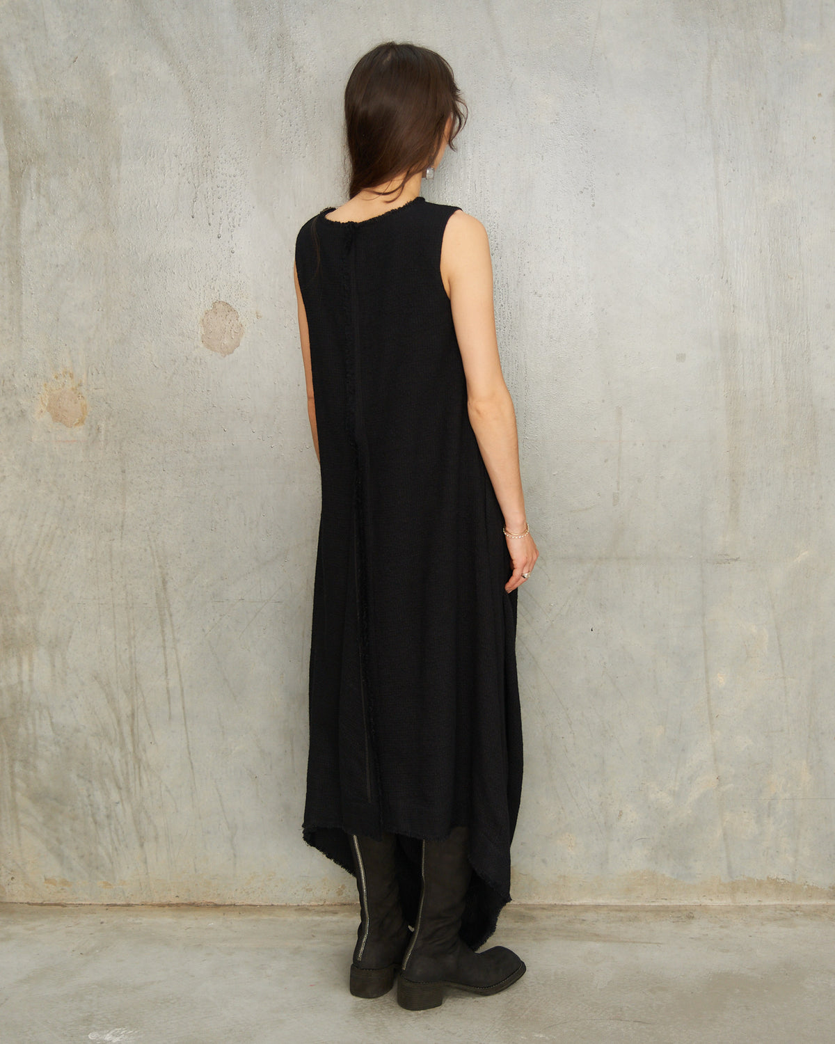 Black Wool Echo Dress