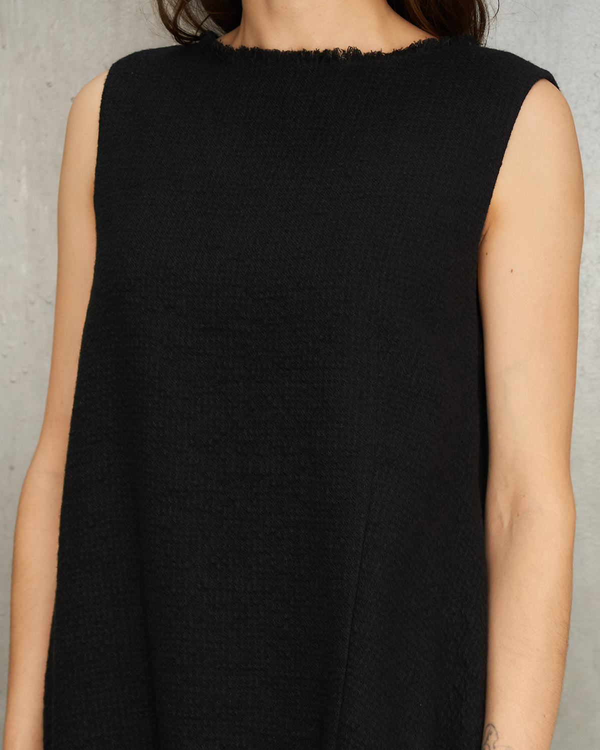 Black Wool Echo Dress
