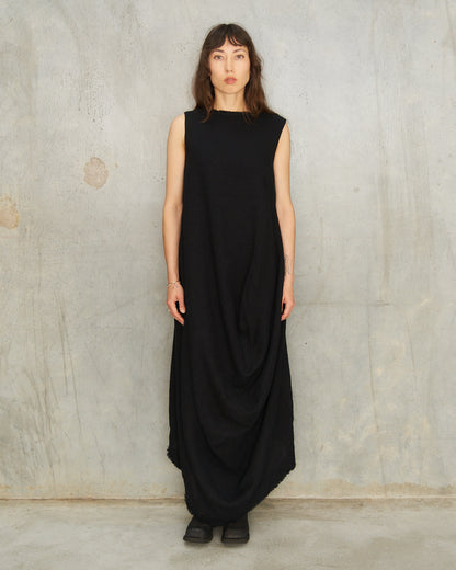 Black Wool Echo Dress