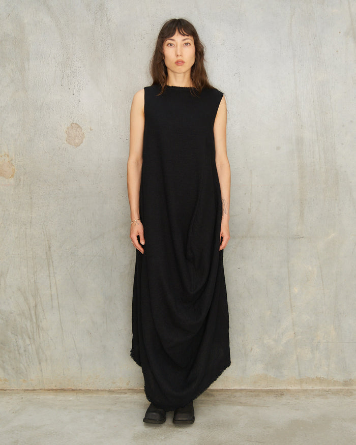 Black Wool Echo Dress