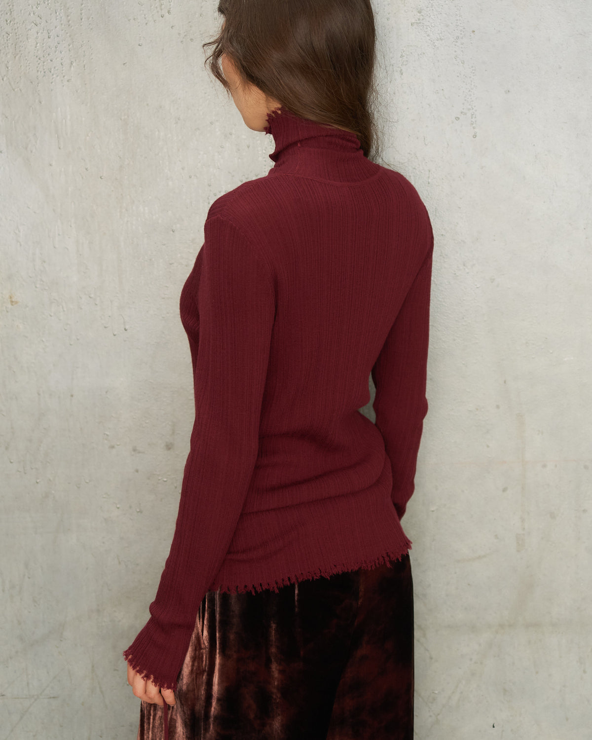 Brick Red Braiding Knit Top