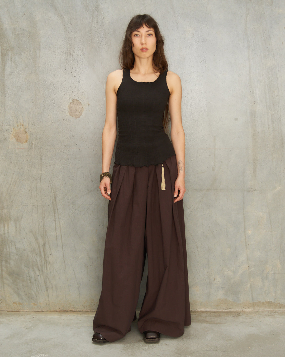 Brown Cotton Echo Pants
