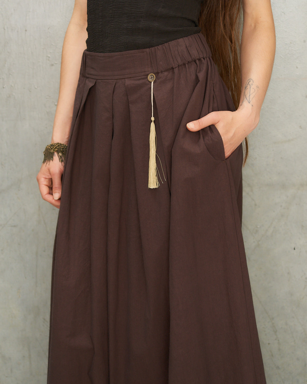 Brown Cotton Echo Pants