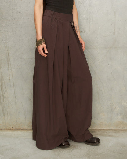 Brown Cotton Echo Pants