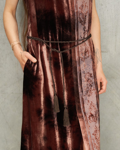 Brown Metta Silk Devoré Dress
