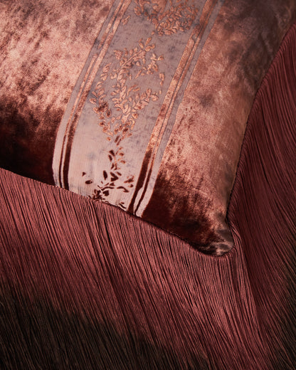 Brown Silk Devoré Pillow