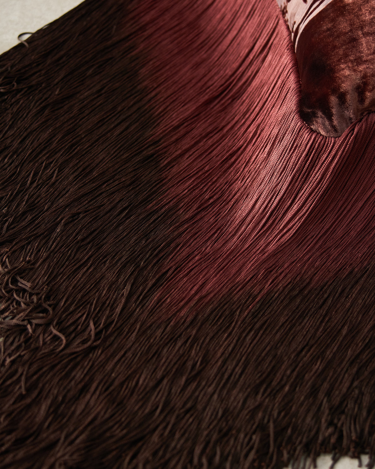 Brown Silk Devoré Pillow