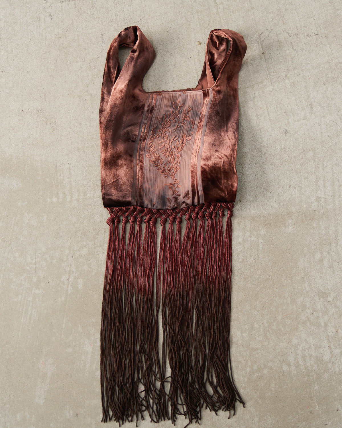 Brown Silk Devoré Tote