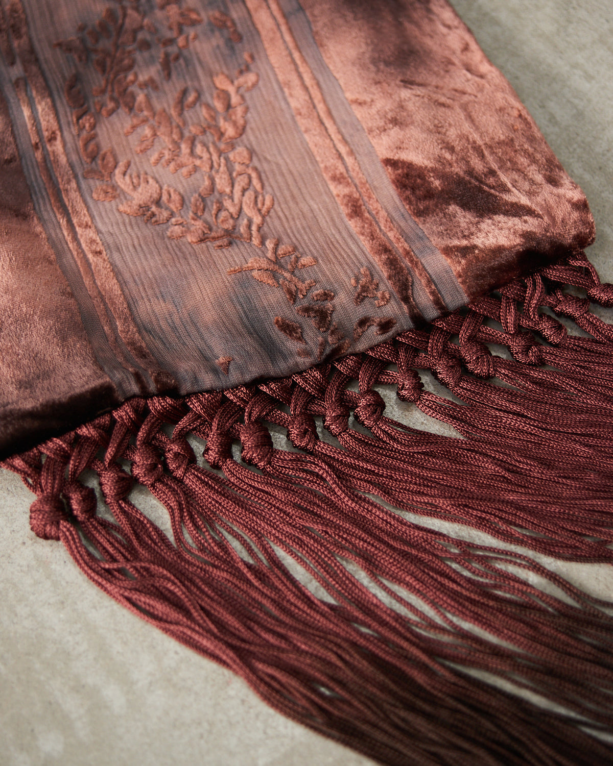 Brown Silk Devoré Tote