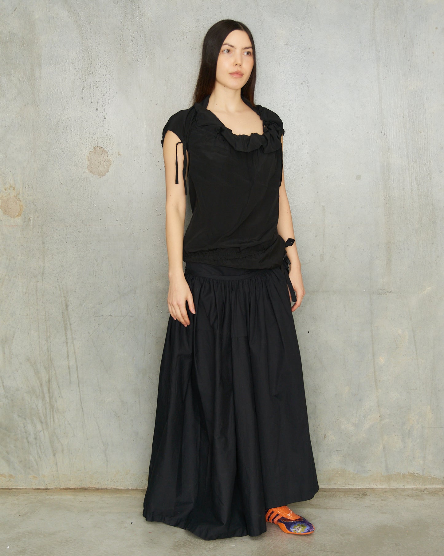 Yohji Yamamoto Black Drawstring Top