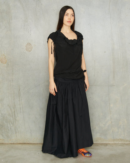 Yohji Yamamoto Black Drawstring Top