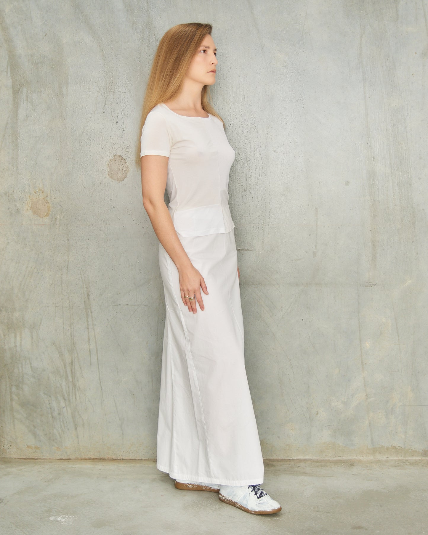 Yohji Yamamoto White Panel Fitted Tee