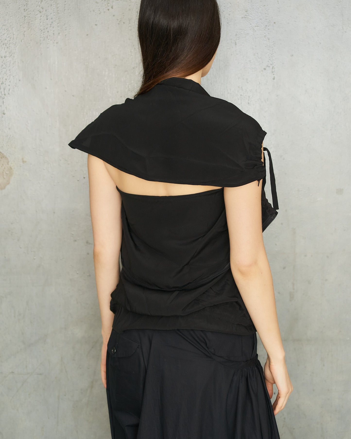 Yohji Yamamoto Black Drawstring Top