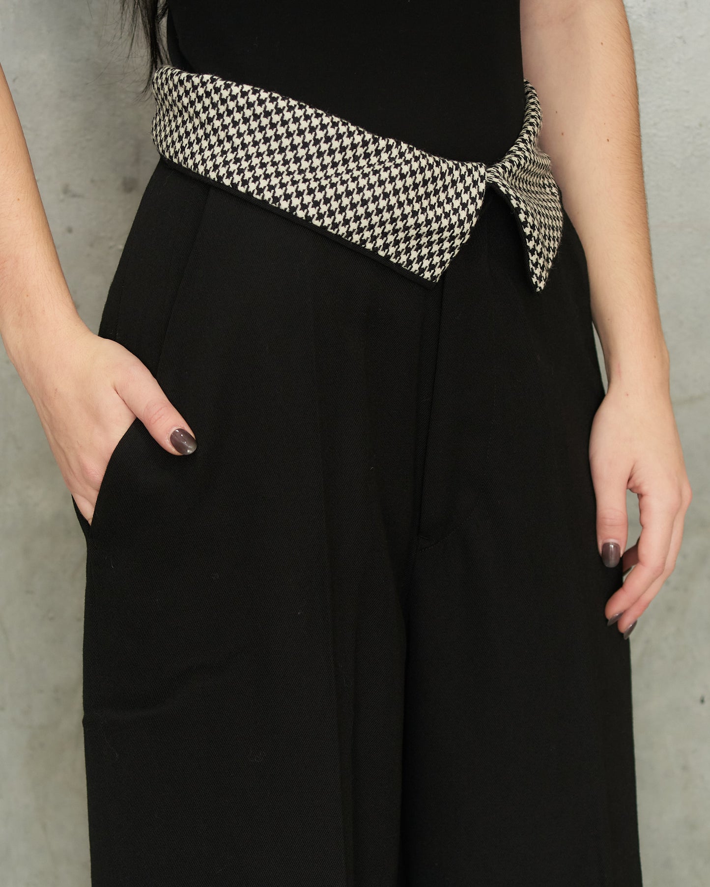 Yohji Yamamoto Black Folded Waist Trousers