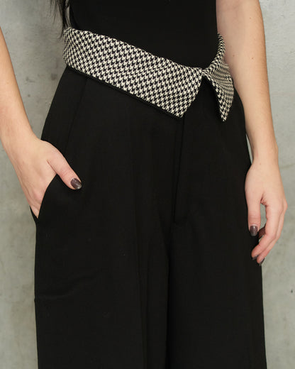 Yohji Yamamoto Black Folded Waist Trousers