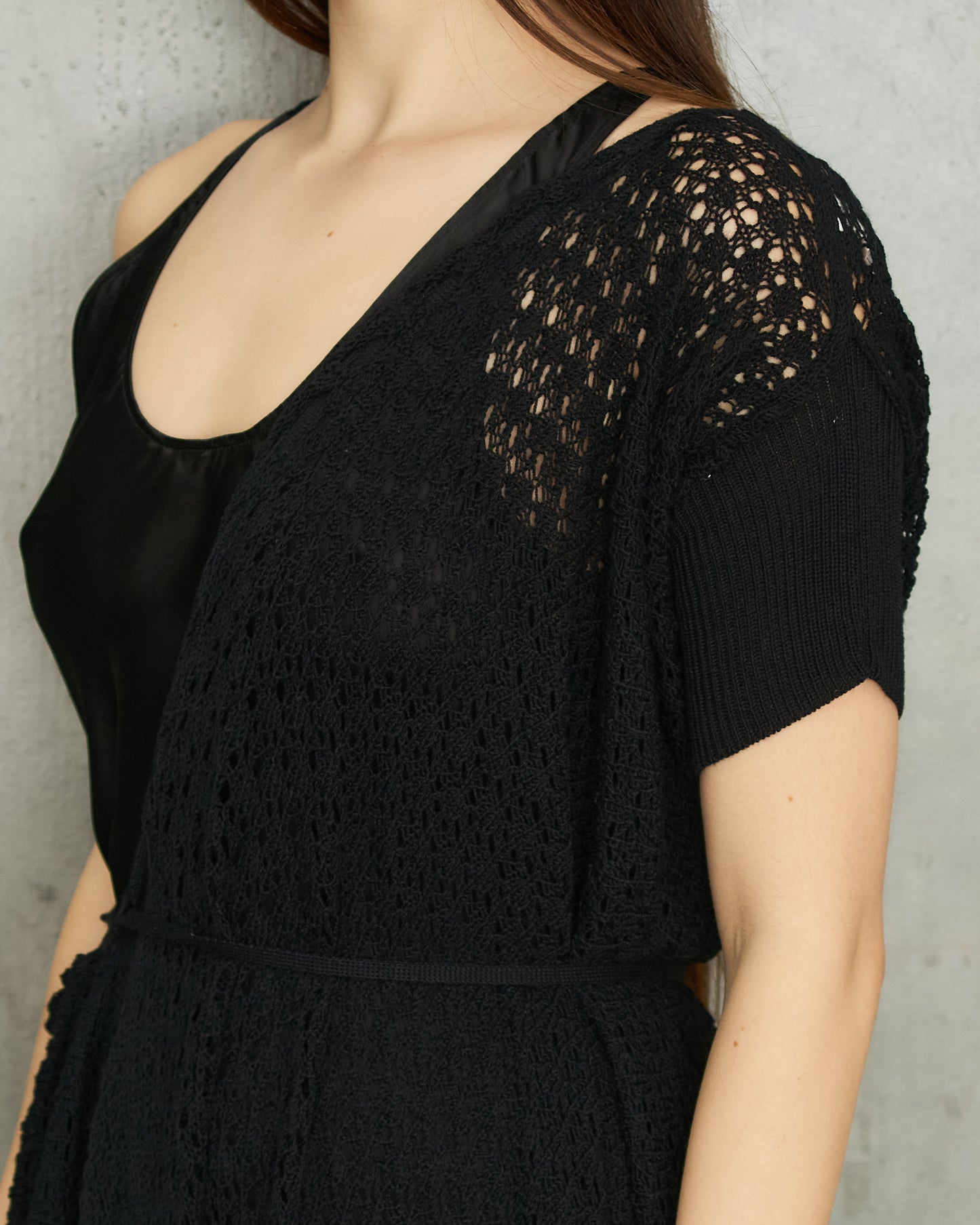 Y's FW2003 Black Crocheted Drawstring Culottes