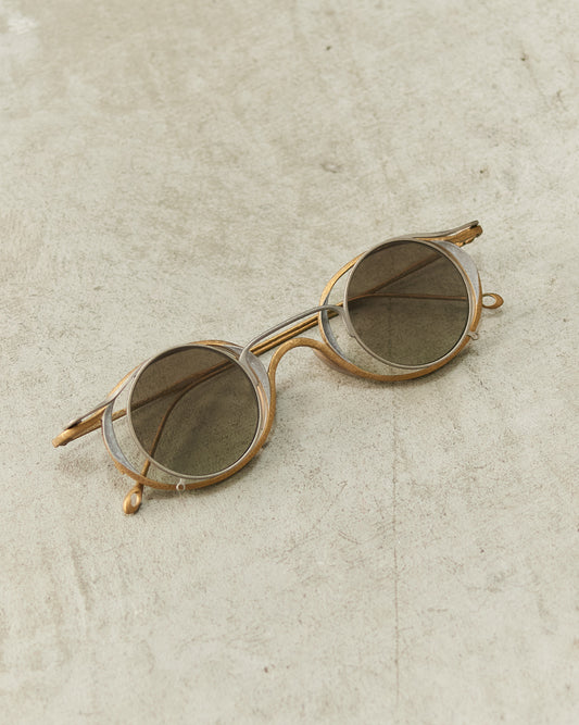 Antique Gold Clip-on Sunglasses