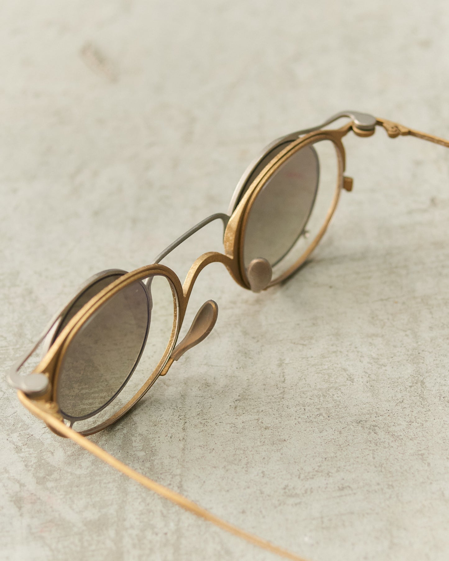 Antique Gold Clip-on Sunglasses