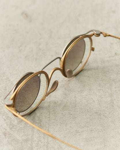 Antique Gold Clip-on Sunglasses