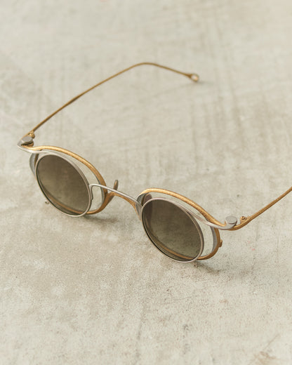 Antique Gold Clip-on Sunglasses