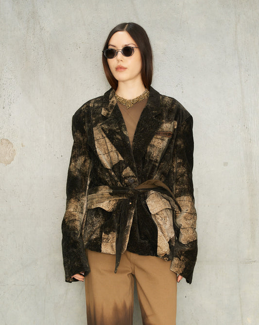 Black Dyed Two Button Blazer