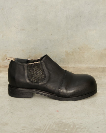 Black Leather Half Boots
