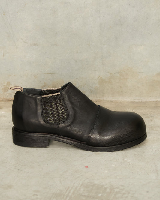 Black Leather Half Boots