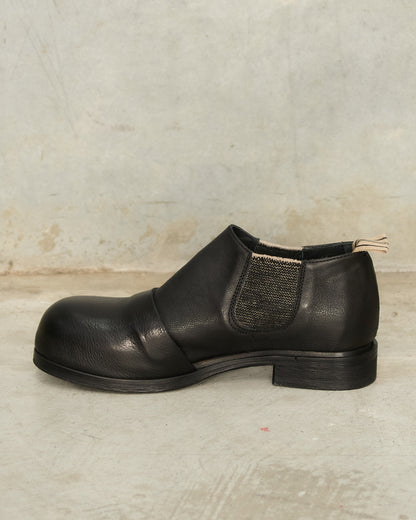 Black Leather Half Boots