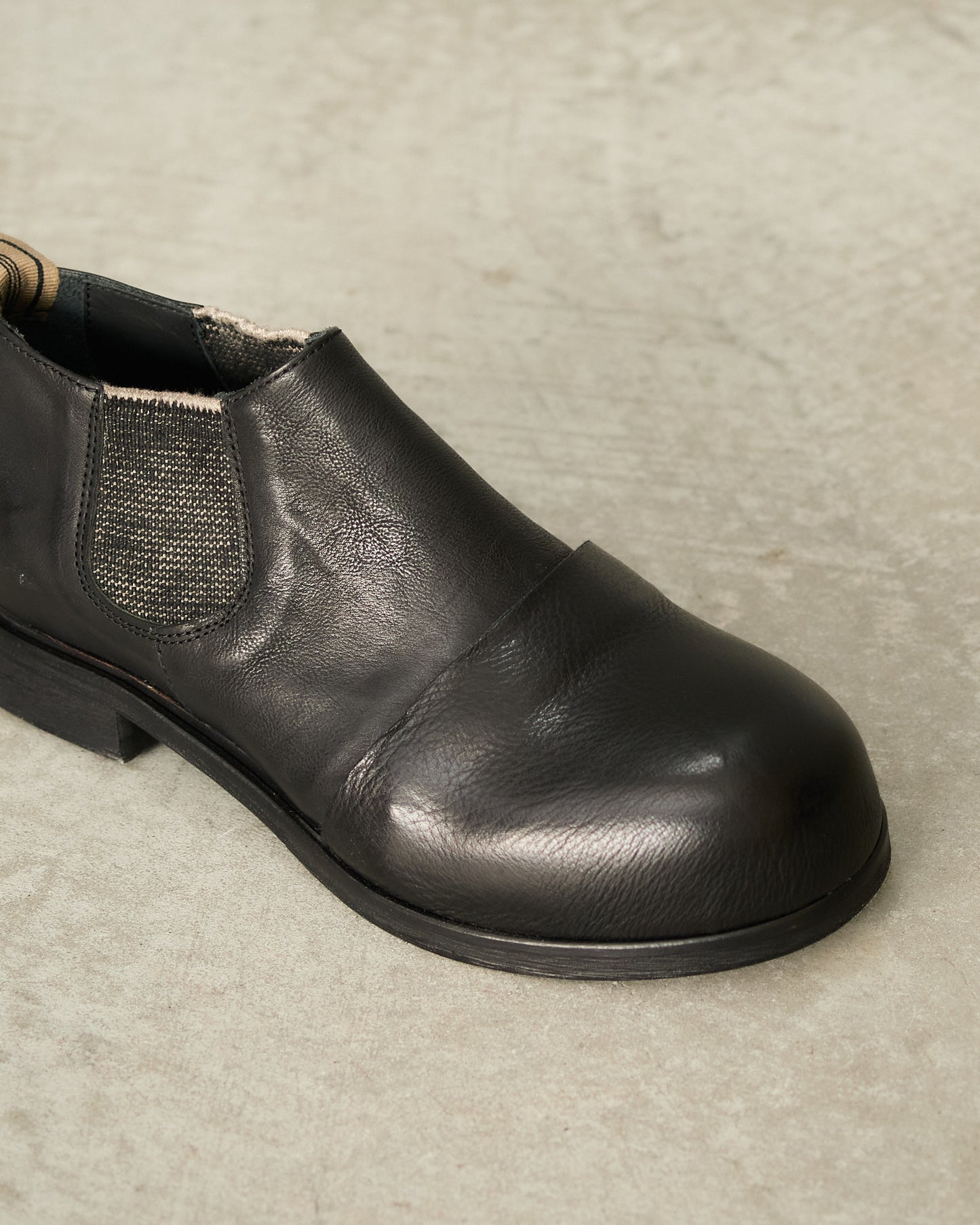 Black Leather Half Boots