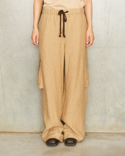 Burly Wood Drawstring Cargo Pants