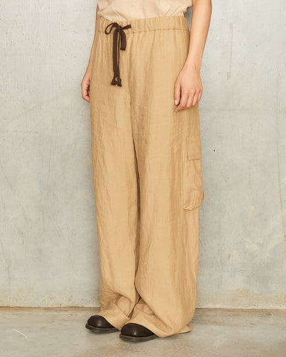Burly Wood Drawstring Cargo Pants