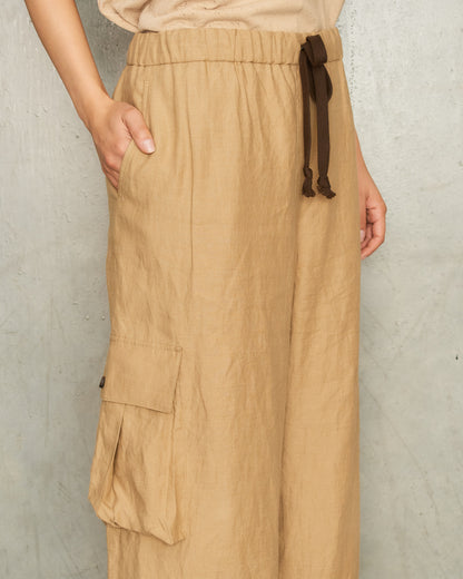 Burly Wood Drawstring Cargo Pants